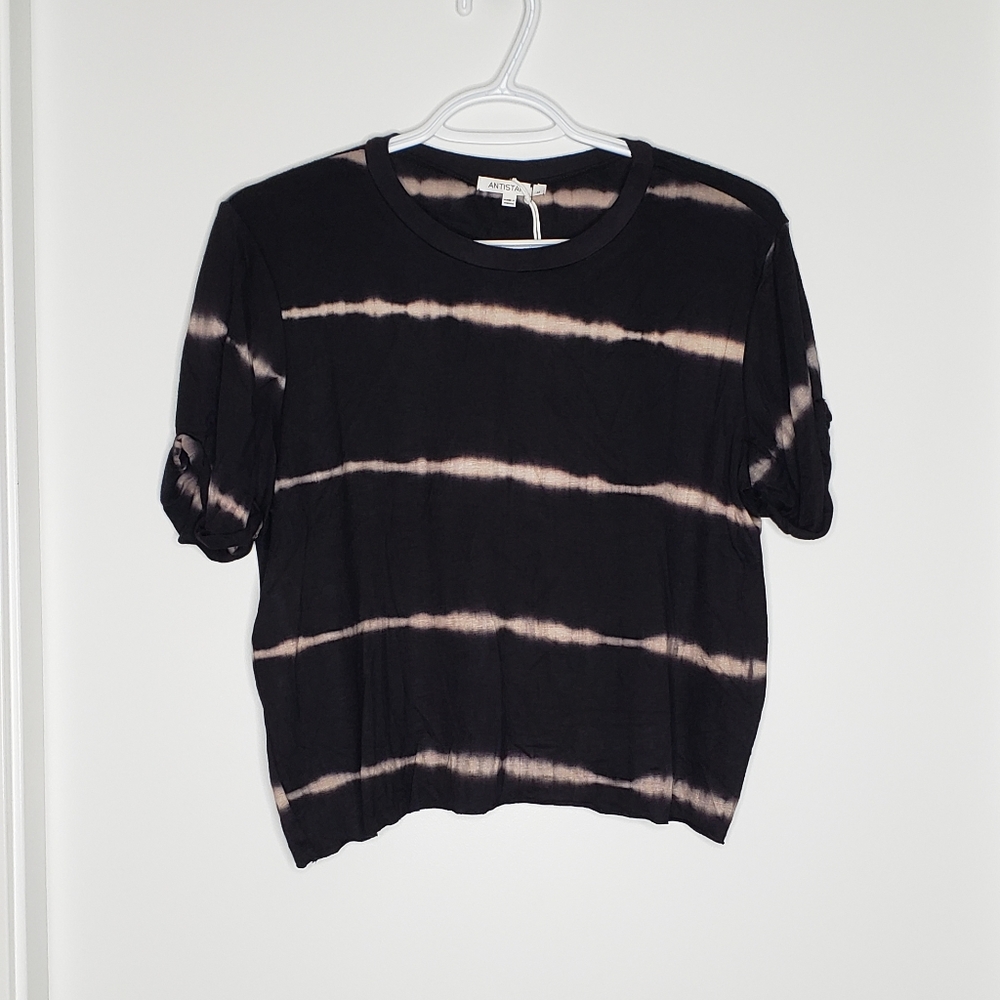 Antistar Tie-Dye Striped Crop Tee